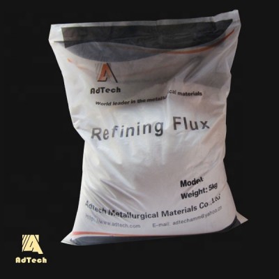 Degassing refining flux for refining and cleaning inside melting furnace